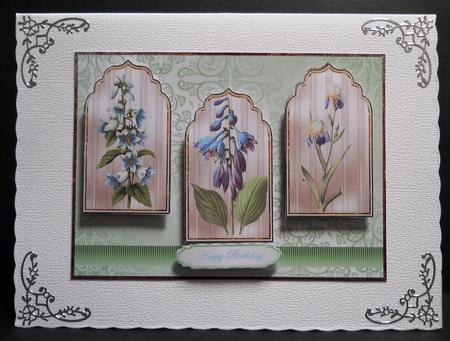 Blue Florals Panel Card by Yvonne Middleton