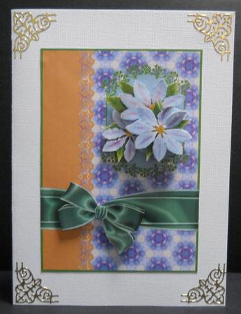 Cream Poinsettia Card Front by Yvonne Middleton