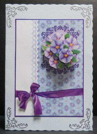 Lilac Floral Card Front by Yvonne Middleton