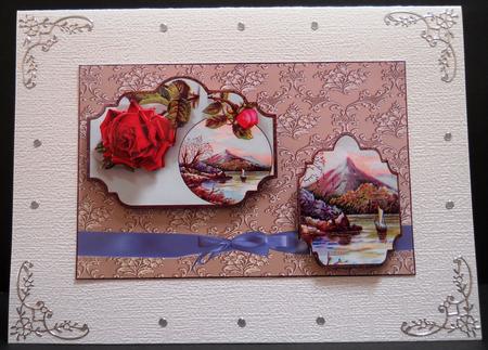 Lake and Red Rose by Yvonne Middleton