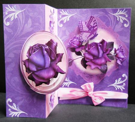 Cut and Fold No Holes Purple Rose Mini Kit by Yvonne Middleton