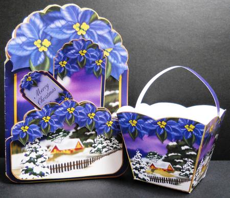 Christmas Pocket Kit with Scenery and Poinsettia by Yvonne Middleton