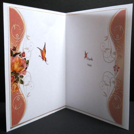 Butterfly & Roses Thank You Insert by Yvonne Middleton
