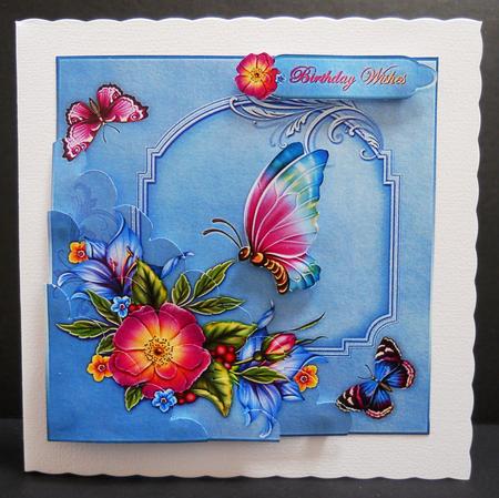 Blooms 'n Butterflies Scallop Corner Stacker by Yvonne Middleton