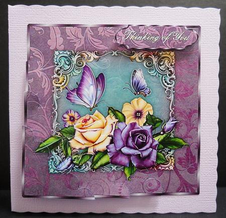 Heritage Roses Scallop Corner Stacker by Yvonne Middleton