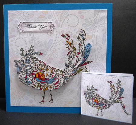 Floral Bird Backing Sheet by Yvonne Middleton
