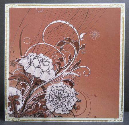 Floral Backing Sheet - Brown Tones by Yvonne Middleton