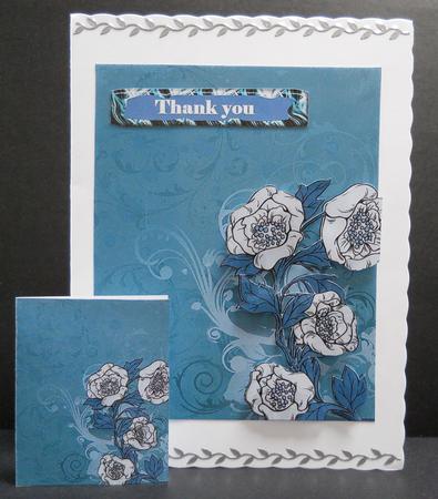 Floral and Swirls Backing Sheet - Blue Tones by Yvonne Middleton