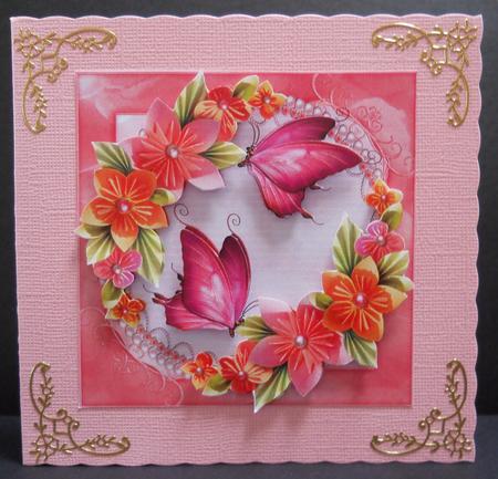 Origami Flowers & Butterflies - Pink by Yvonne Middleton
