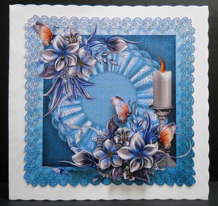 Wynter Flowers, Butterflies and Candle Card Topper by Yvonne Middleton
