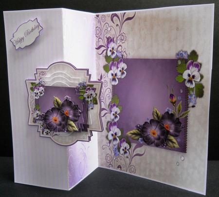 Pansy No Hole Fold Back Card Mini Kit by Yvonne Middleton