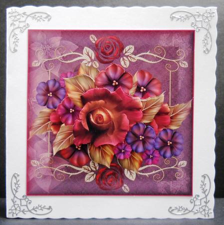 Taupe Floral Fantasy for Birthday Sympathy or Any Occasion by Yvonne Middleton