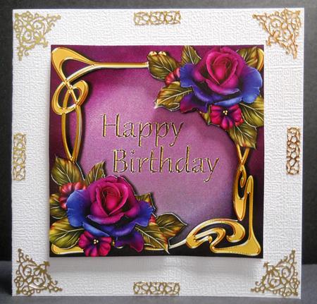 Art Nouveau Roses + Decoupage Frame by Yvonne Middleton