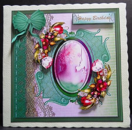 Beautiful Cameo on a Green Plaque by Yvonne Middleton