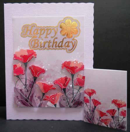 Pink and Lavendar Floral Backing Sheet by Yvonne Middleton
