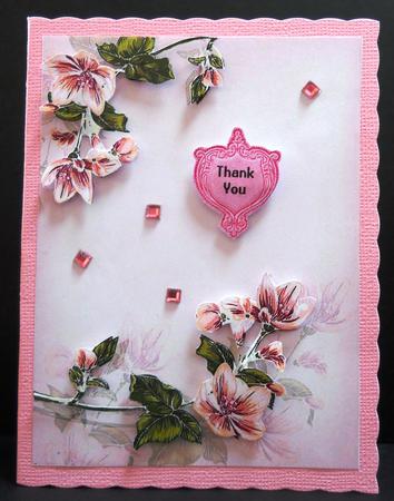Pink Blossoms Backing Sheets by Yvonne Middleton