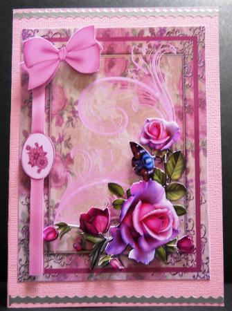 Pink Swirl and Roses by Yvonne Middleton
