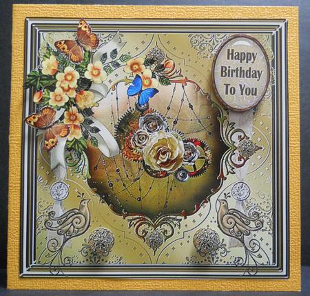Pretty Steampunk 8x8ins Decoupage Topper by Yvonne Middleton