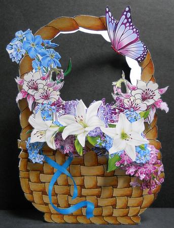 Basket with Lilies, Lilac and Butterflies Mini Kit by Yvonne Middleton