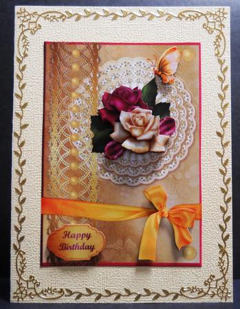Antique Roses Card Front by Yvonne Middleton