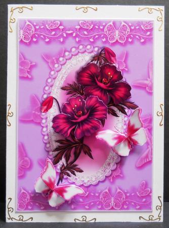 Pink and Cerise Flora in a Flutter Frame by Yvonne Middleton