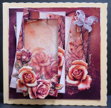 Autumn Colour Rose Card Front by Yvonne Middleton