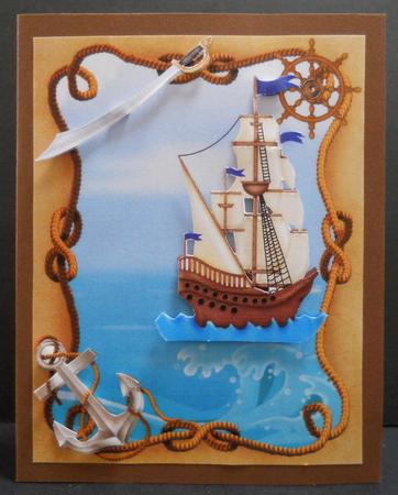 Pirates Ship Decoupage by Yvonne Middleton