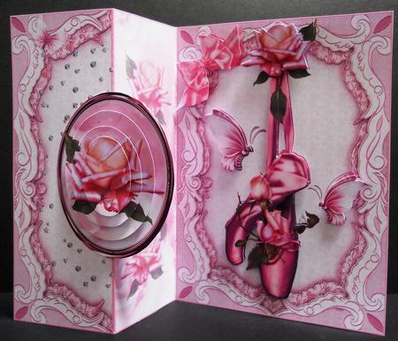 The Pink Rose Ballet Shoes No Holes Fold Mini Kit by Yvonne Middleton