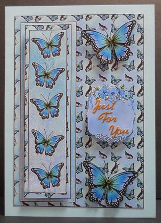 Blue Butterfly Bookmark Card Front by Yvonne Middleton