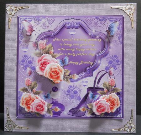 Glitter Butterflies 8x8ins Decoupage Topper by Yvonne Middleton