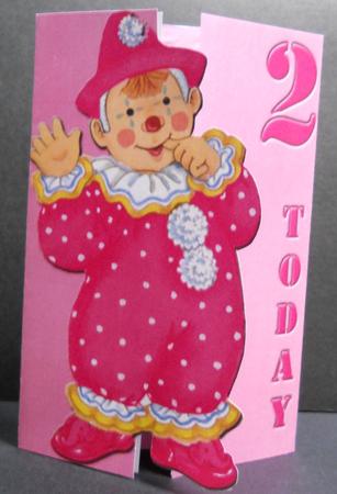 Jolly the Clown Gatefold 2nd Birthday - Pink on Pink by Yvonne Middleton