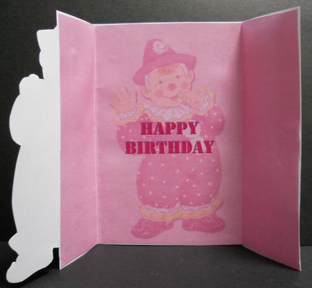 Jolly the Clown Gatefold Birthday - Insert Pink by Yvonne Middleton