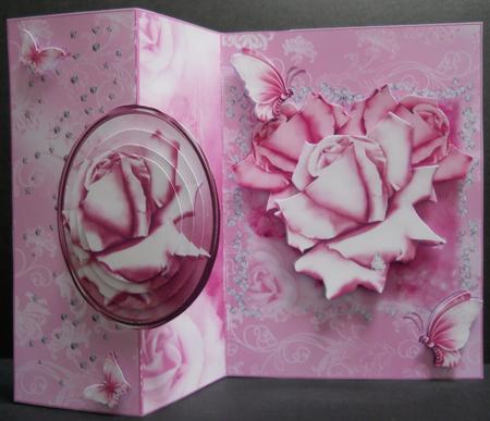 Lush Pink Silky Roses No Holes Fold Mini Kit by Yvonne Middleton