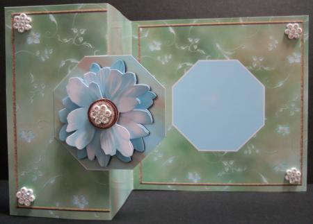 Turquoise Flower No Hole Fold Back by Yvonne Middleton