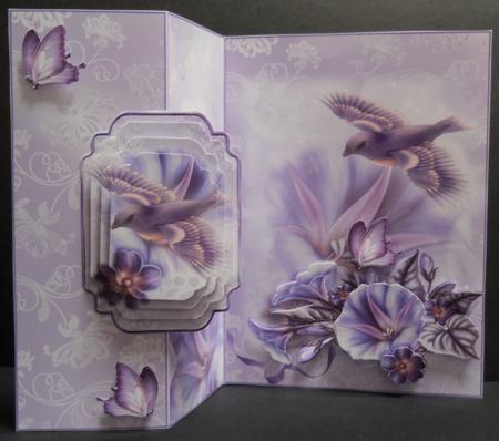 Morning Glory and Blue Bird Flutter No Holes Fold Mini Kit by Yvonne Middleton