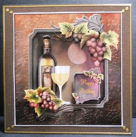 Masculine White Wine 8x8 Card Topper by Yvonne Middleton