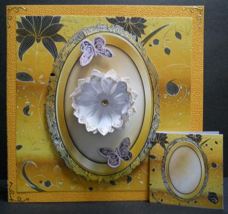Golden Frame Gold and Black Floral Backing Sheet by Yvonne Middleton