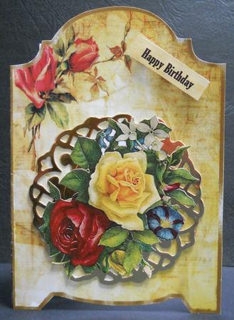 Vintage Screen Background Shape Card by Yvonne Middleton
