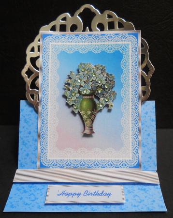 Blue Flower Easel Card by Yvonne Middleton