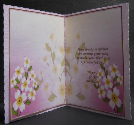 A Pretty Floral 90th Birthday Insert by Yvonne Middleton