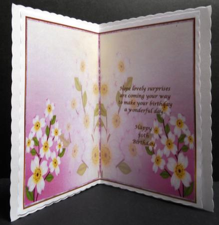 A Pretty Floral 50th Birthday Insert by Yvonne Middleton
