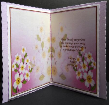 A Pretty Floral 70th Birthday Insert by Yvonne Middleton