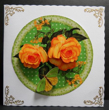 Yellow Roses Round Topper by Yvonne Middleton