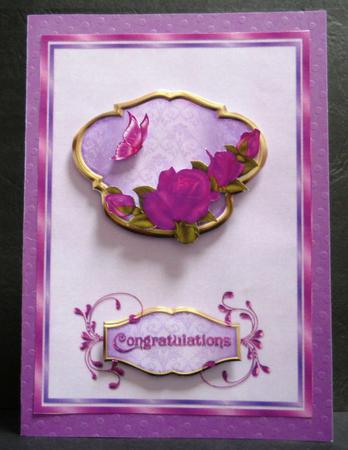 Pink and Purple Rose Card Embellishments by Yvonne Middleton