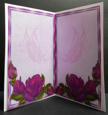 Pink and Purple Roses Card Insert by Yvonne Middleton