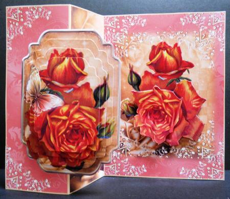 Lush Vintage Golden and Orange Rose No Holes Fold Mini Kit by Yvonne Middleton