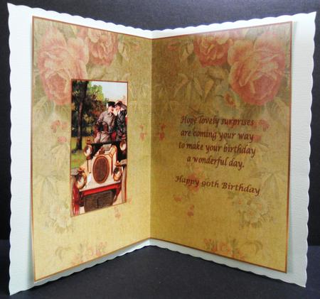 Happy 90th Birthday Vintage Insert by Yvonne Middleton