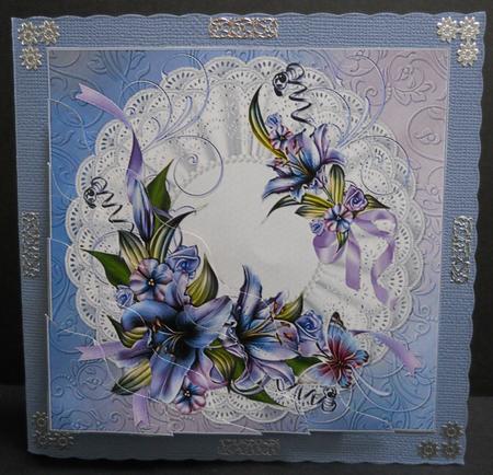 Lilies on Triple Ruffle Mat Stacker by Yvonne Middleton