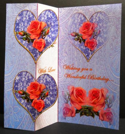 Fold Back Roses and Hearts Pastel by Yvonne Middleton