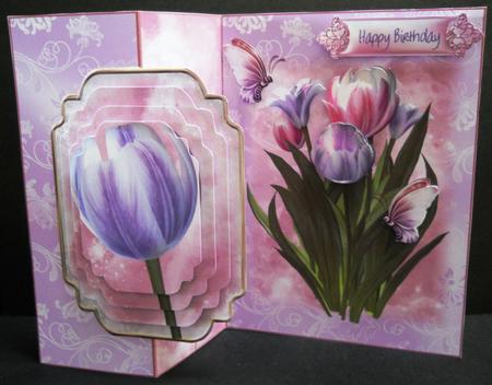 Beautiful Tulips No Holes Fold Card Mini Kit by Yvonne Middleton